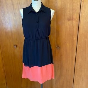 🏝🏝🏝Navy and peach collared dressed